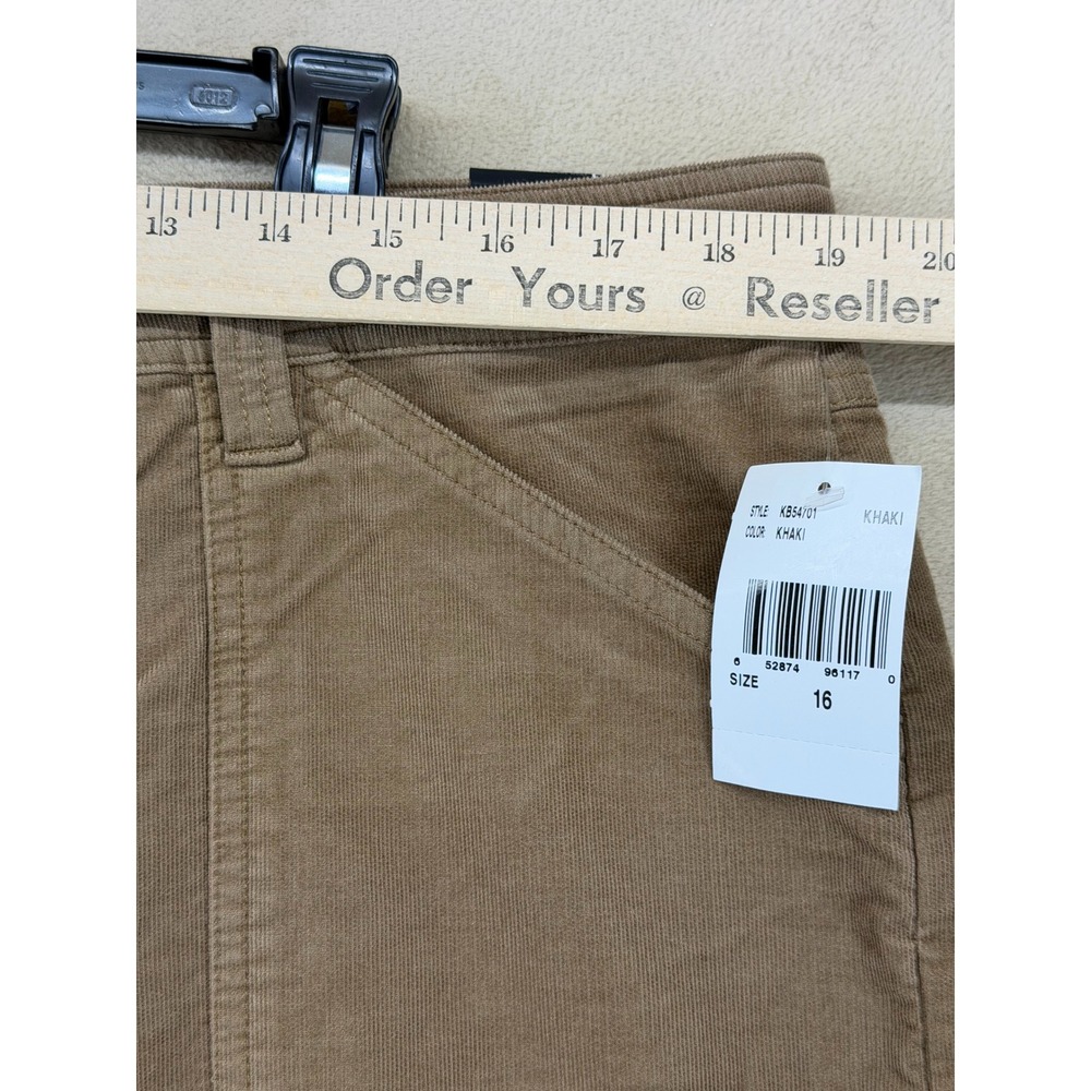 KUT From The Kloth Women Sienna Wide‎ Leg Corduroy Pants Khaki Size 16 - Picture 4 of 14